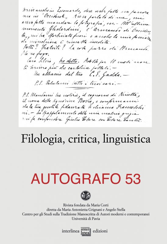 Filologia, critica, linguistica