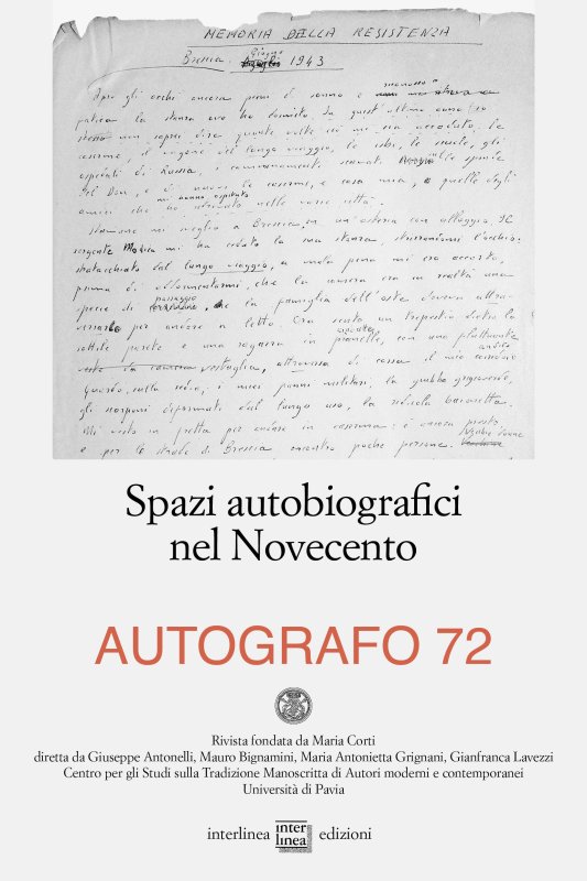 Spazi autobiografici nel Novecento