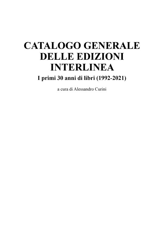 Catalogo generale delle edizioni Interlinea