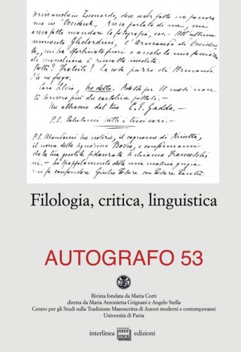 Filologia, critica, linguistica - Autografo 53