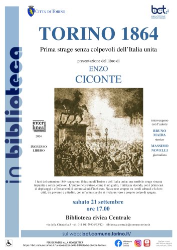 Torino 1864. Presentazione alla Biblioteca civica Centrale di Torino