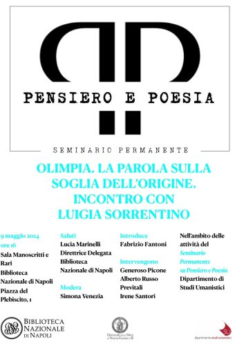 Pensiero e poesia - Seminario permanente Olimpia. La parola sulla soglia dell'origine