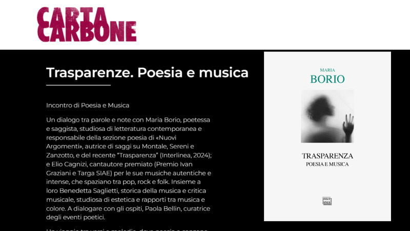 Trasparenze. Poesia e musica al Carta Carbone festival