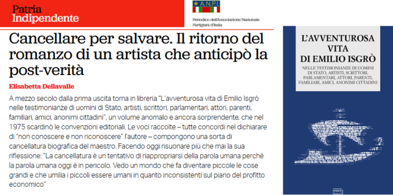 L’avventurosa vita di Emilio Isgrò