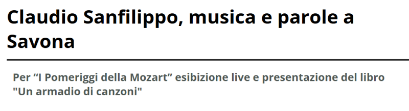 Un armadio di canzoni