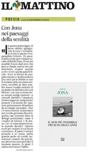 Il non più possibile fruscio degli anni