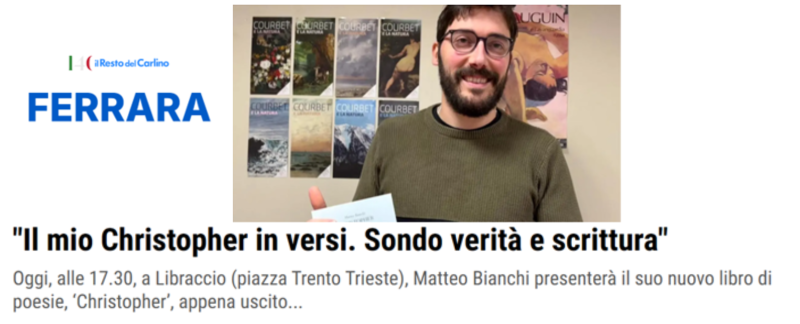"Il mio Christopher in versi. Sondo verità e scrittura"
