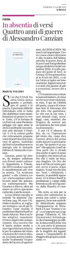 In absentia di versi Quattro anni di guerre di Alessandro Canzian