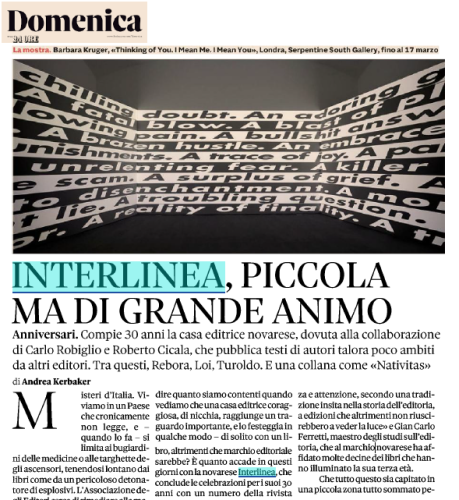 Coltivare fiori di parole. 30 anni di editoria di Interlinea. Testimonianze
