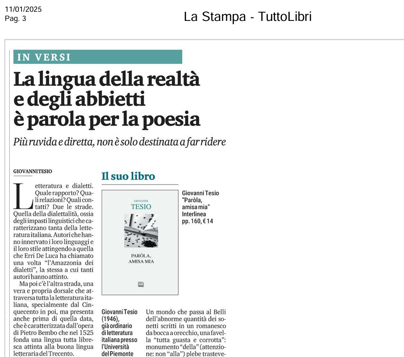 Paròla, amisa mia