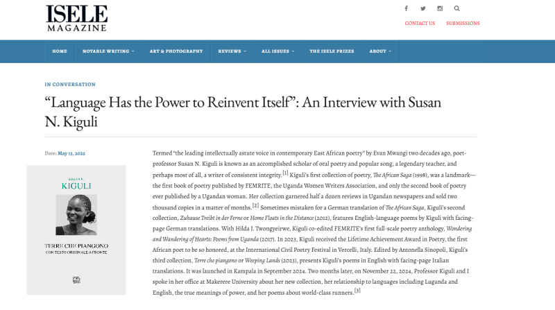 “Language Has the Power to Reinvent Itself”: An Interview with Susan N. Kiguli