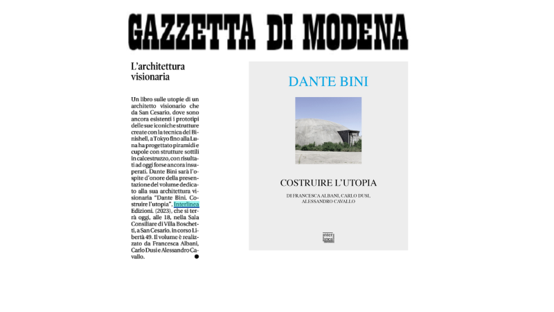 Dante Bini. Costruire l'utopia