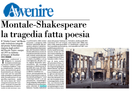 Giulio Cesare nella traduzione di Eugenio Montale