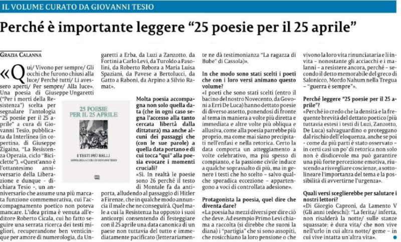 25 poesie per il 25 aprile