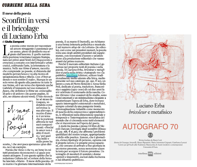 Luciano Erba bricoleur e metafisico