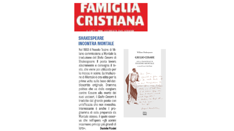 Giulio Cesare nella traduzione di Eugenio Montale