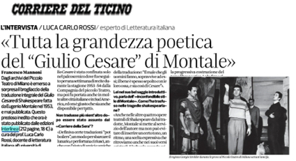 Giulio Cesare nella traduzione di Eugenio Montale